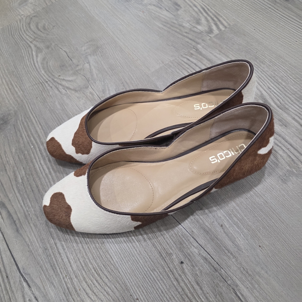 Chico's Sophie Pony Hsircalf Leather Flats